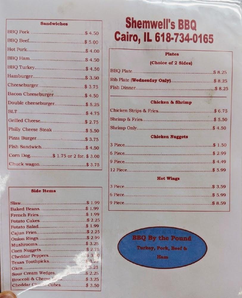 Shemwell's Barbecue Menu image 1